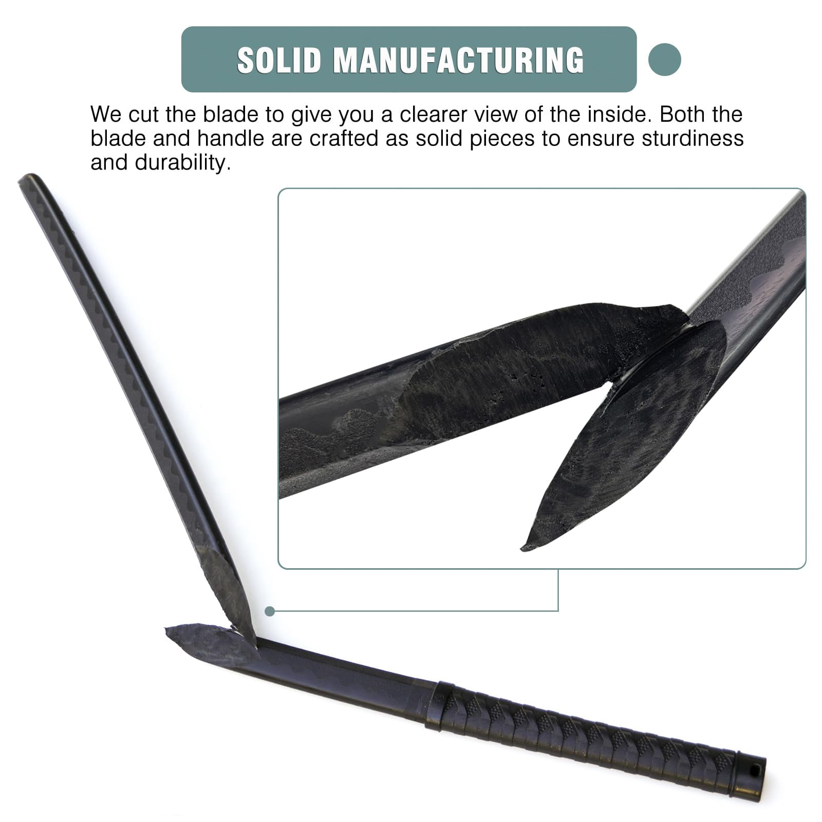 BJDJ Katana Sword high Toughness Polypropylene Performing Training (41\") Black Katana Practice Scabbard Cosplay Aikido (Black)