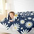 thumbnail image 4 of jejeloiu Cute Daisy Queen Comforter Set,Kawaii Flower Bedding Sets,White Deepblue Bedding Comforter Set For Girls Kids,Super Cozy Room Decor Reversible,3pcs, 4 of 8