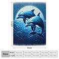 thumbnail image 4 of JRXY Flannel Fleece Blanket Dolphins Watercolor Cheerful Lovely Friendly White, 4 of 6