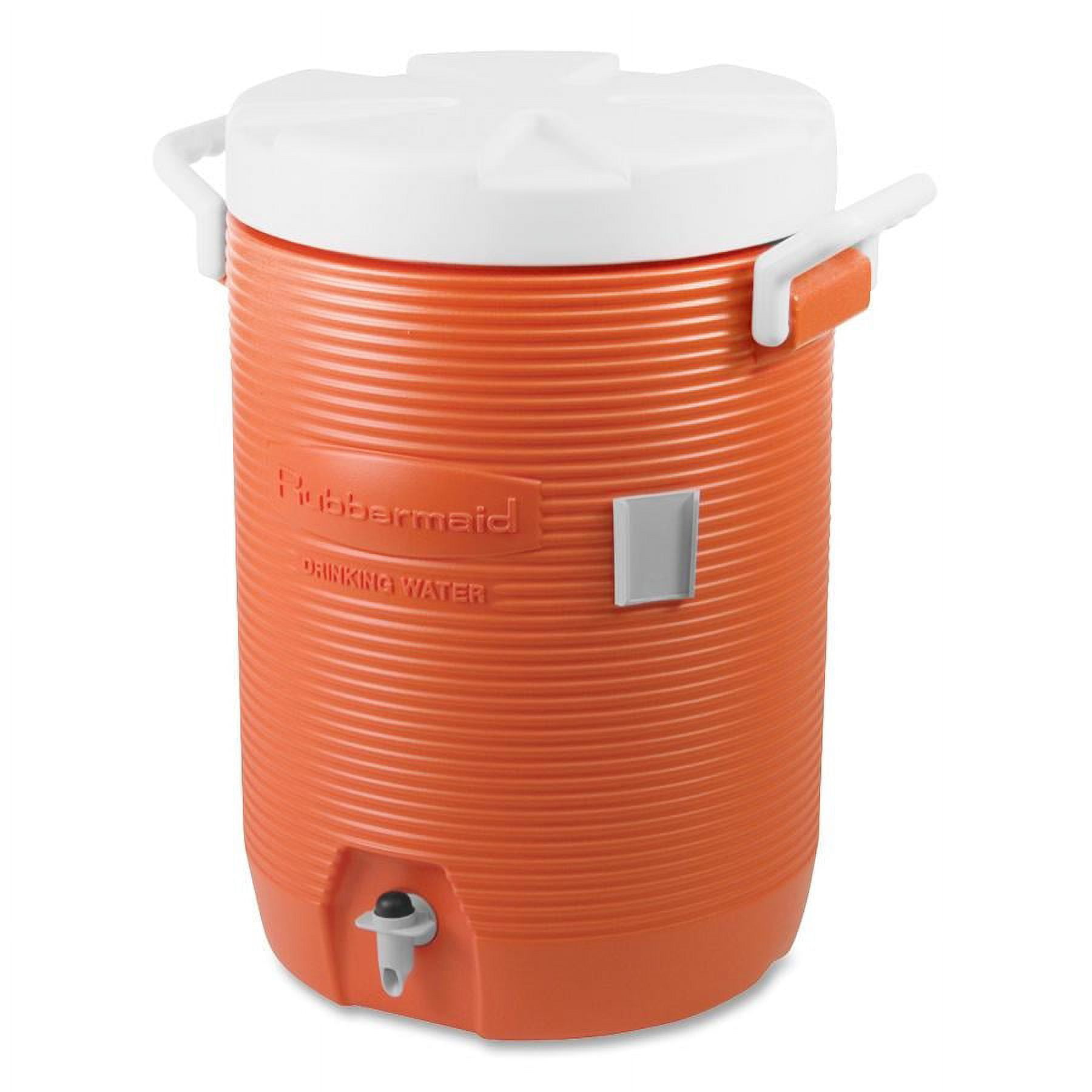Rubbermaid Commercial 1840999 Insulated Water Cooler, 5 Gal, Orange, 10-Inch Dia x 19 1/2-Inch H, Polyethylene