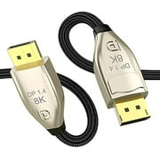 WMZ DisplayPort Cable, DP 1.4 Cable Ultra HD [8K@60Hz] [4@144Hz], 32.4Gbps, Nylon Braided DisplayPort 1.4 Male to Male