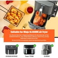 thumbnail image 3 of JUNZHIDAO Kitchen Air Fryer Silicone Liners for Ninja SL401 Double Stack XL 2-Basket Air Fryer (1pcs, Black A), 3 of 7