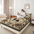 thumbnail image 4 of Homewish Jungle Wildlife Wolf Full Size Sheets, Rustic Farmhouse Bed Sheets, Vintage Bohemian Theme Sheet Sets, Microfiber Bedroom Decor, 4pcs, 4 of 7