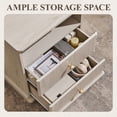 thumbnail image 4 of Aitjunz Modern Nightstand Set of 2, 23'' Tall Bedside Table w/ 2 Drawers for Storage, Wooden Mid Century End Table w/Charging Station & Open Shelf for Bedroom Living Room, 4 of 7