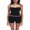Black, variant on Women 2 Piece Outfits Y2k Long Sleeve Crop Tops Camisole Skinny High Waist Shorts Lounge Sets