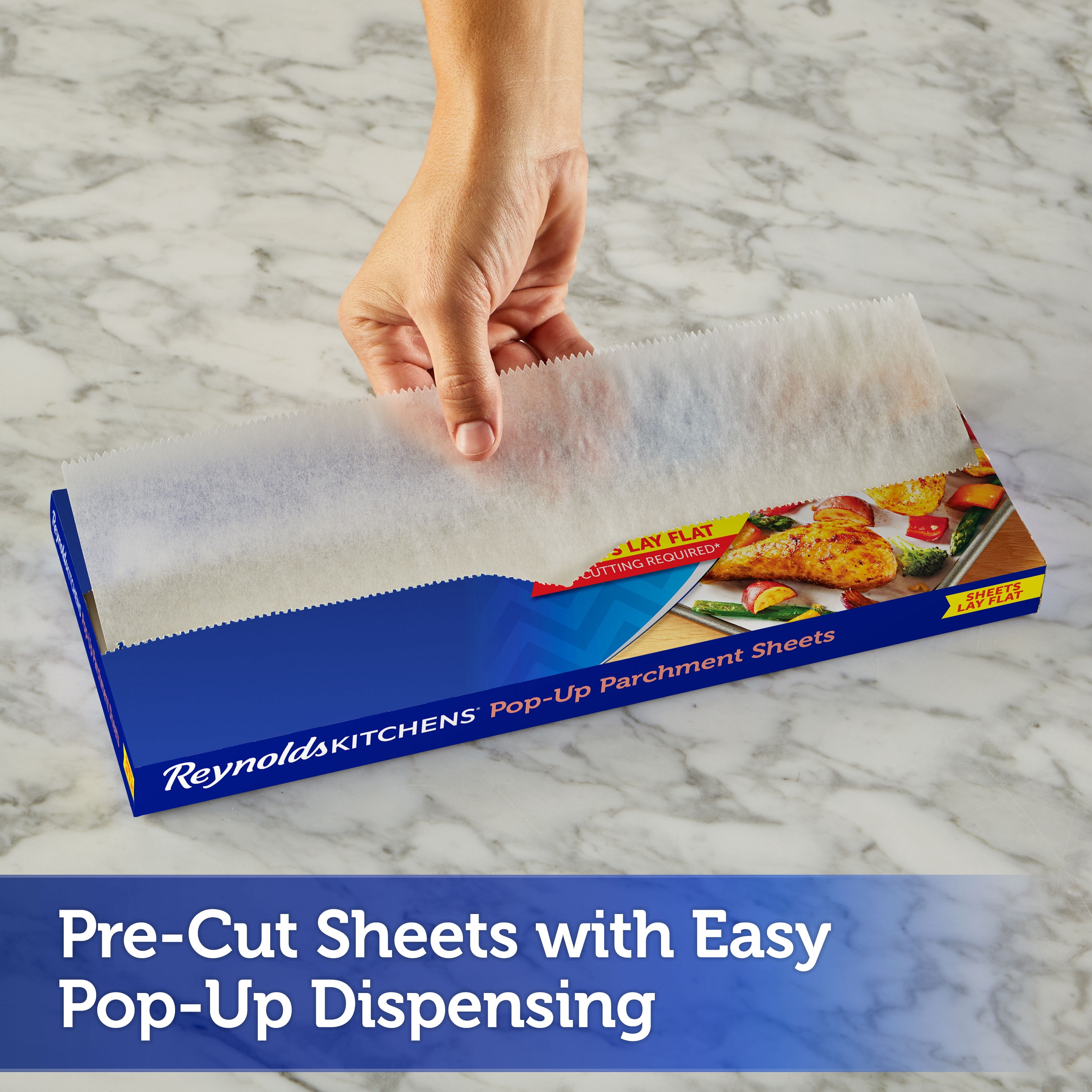 Reynolds Kitchens Pop-Up Parchment Paper Sheets, 10.7x13.6 Inch, 30 Sheets