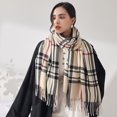thumbnail image 2 of Bufandas de moda para mujer, chal largo, invierno, grueso, cálido, tejido, bufanda grande a cuadros, manta larga a cuadros gruesa, 2 of 5