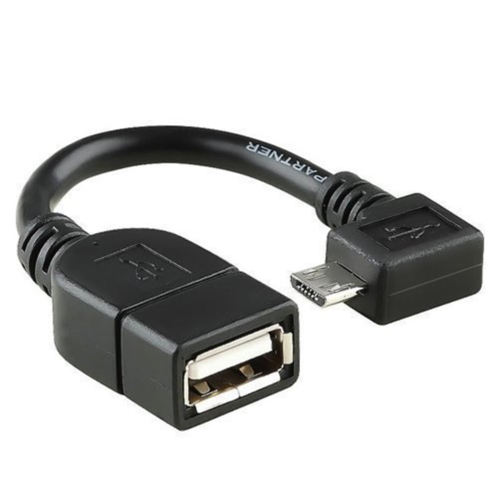 OTG Black Micro-USB to USB 2.0 Right Angle Adapter works for LG Aristo 3 is High Speed Data-Transfer Cable for connecting any compatible USB Accessory/Device/Drive/Flash/ and truly On-The-Go! 