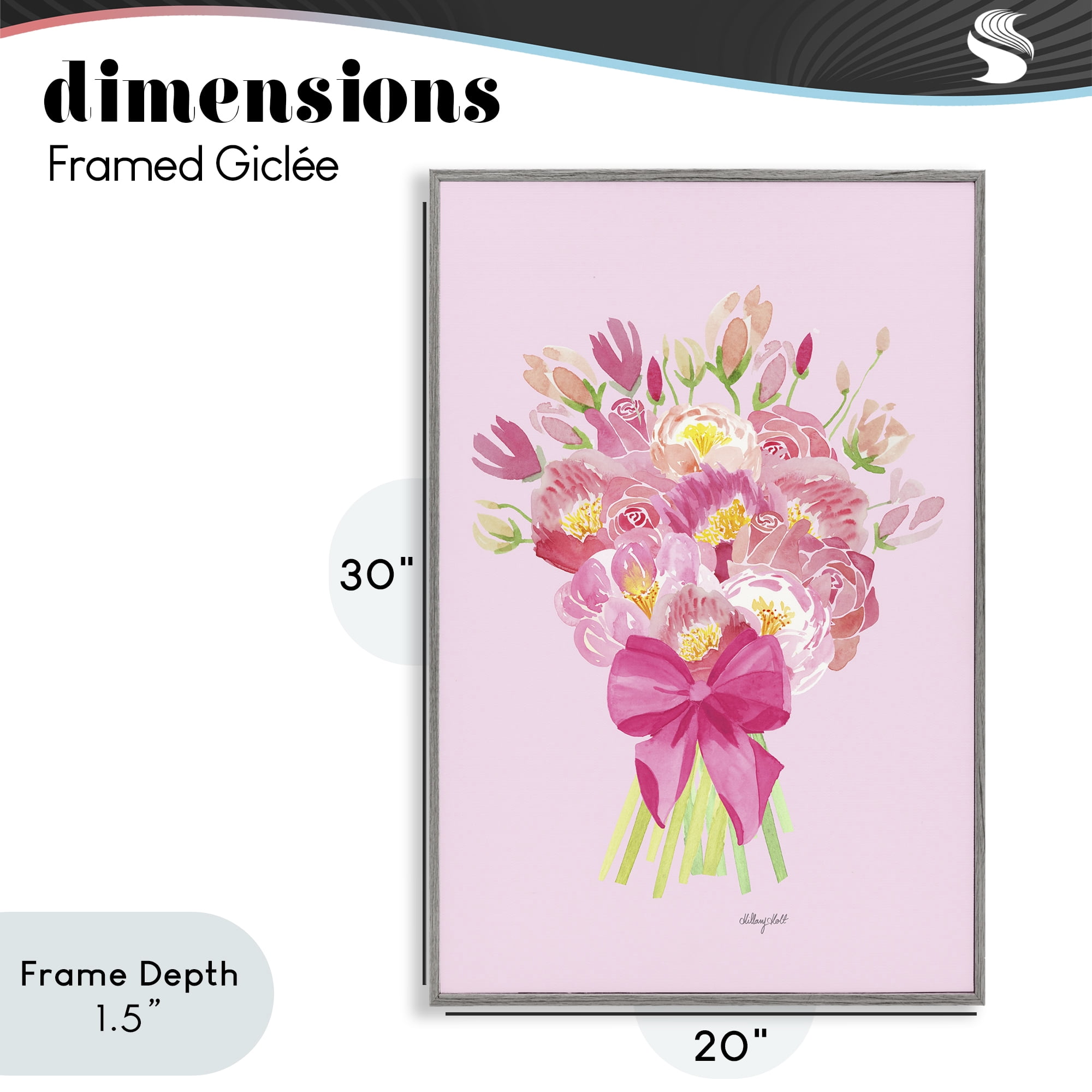 Stupell Industries Romantic Blushing Peonies Gray Framed Giclee Art, design by Hillary Holt