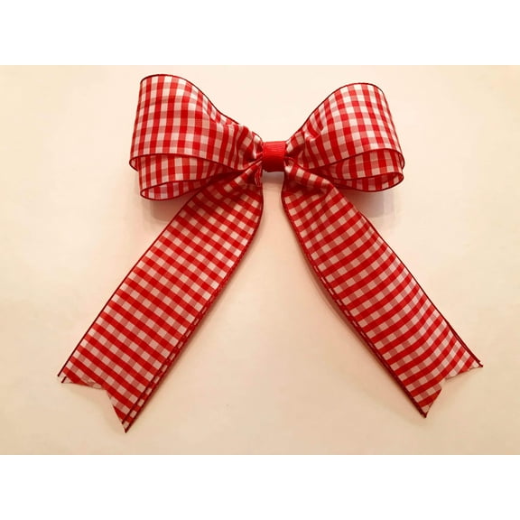 CLASSIC GINGHAM CHECKERED HAIR BOW HAIR BARRETTE CLIP ACCESSORY
