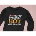 thumbnail image 5 of Old Glory Mens I Love My Smokin Hot Girlfriend Long Sleeve Graphic T Shirt, 5 of 6