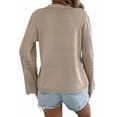 thumbnail image 6 of Women Crochet Long Sleeve Loose Casual Open Front Cardigan Drape Sweaters Boho Summer Beach Coverups Khaki S, 6 of 10