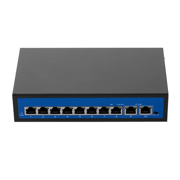 Graflsoa 8+2 Port High-Speed POE Switch for Surveillance Cameras and Wireless APs, 48V/52V Internal Power, IEEE 802.3af/at Compliant, 2.0Gbps, 250m Transmission, US Standard