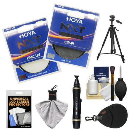 Hoya 77mm NXT (HMC UV + Circular Polarizer) Multi-Coated Glass Filters with Tripod + Accessory Kit