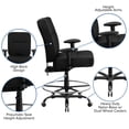 thumbnail image 2 of HERCULES Series Big & Tall 400 lb. Rated Black Fabric Drafting Chair with Rectangular Back and Adjustable Arms, 2 of 9