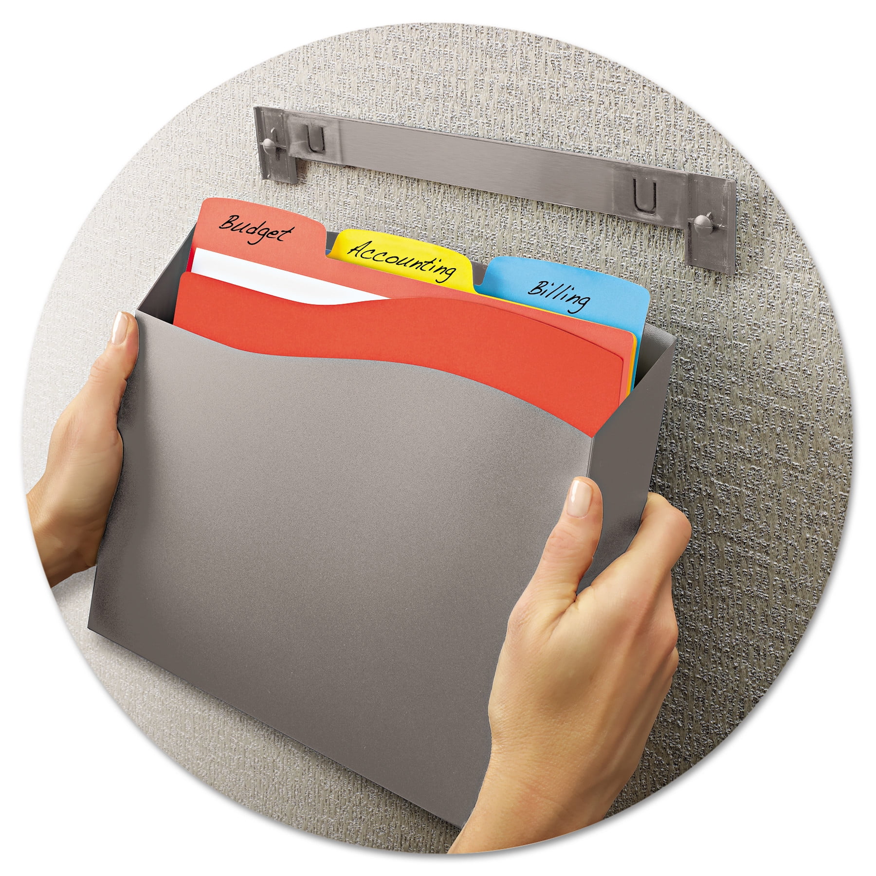 Avery Cubicle Wall File Pocket, 12 1/2 x 1 3/8 x 9 1/2, Gray