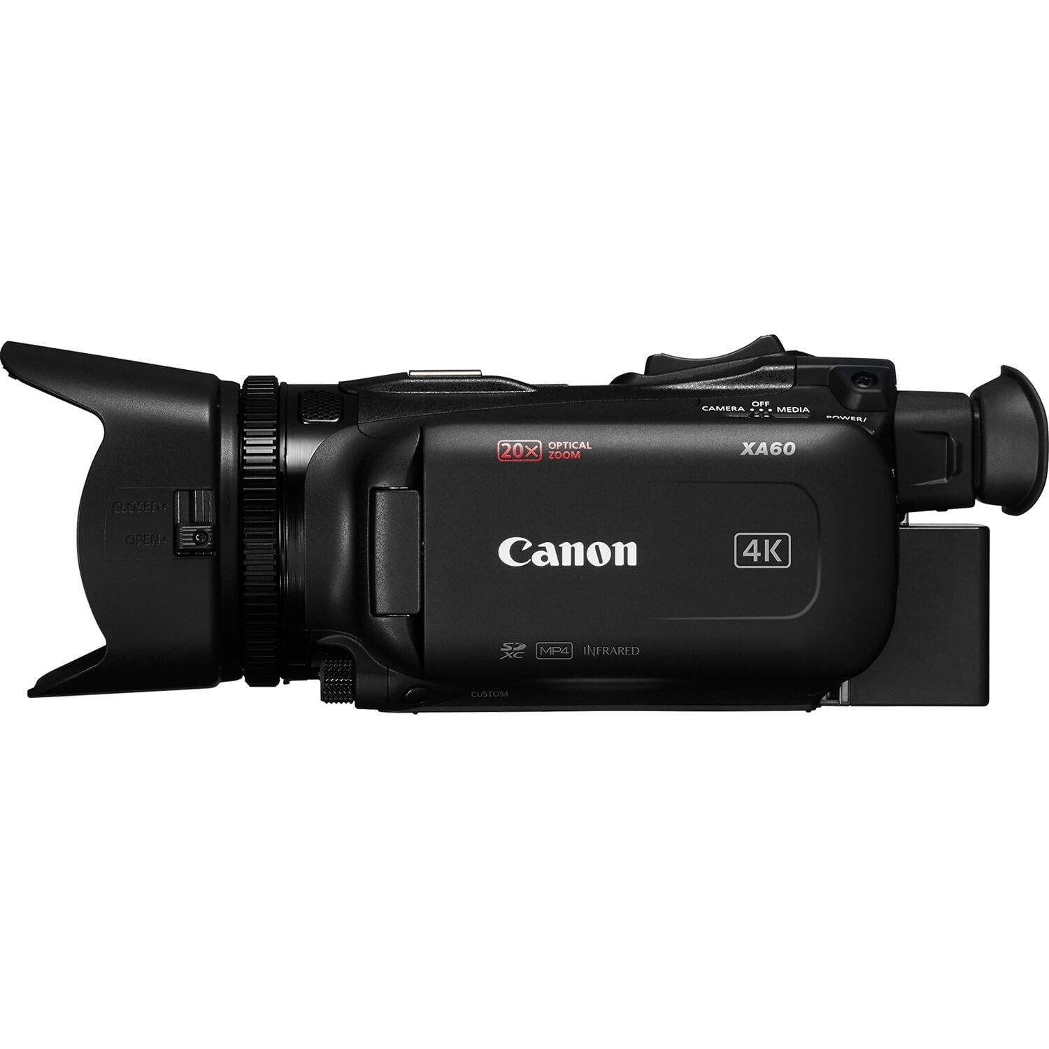 Canon XA60 Professional UHD 4K Camcorder + 2PC 64 GB Memory + Extra Battery + Filters + Shotgun Video Microphone + LED Light + More (30pc Bundle) (International Version)