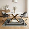 thumbnail image 3 of ODIKA 5'x7' Washable Area Rug Non-Slip, Chair-Friendly Ivory Contemporary Contrast Parallel Bands Evenly Spaced Tan for Dining Room, Under Table, Home Office, 3 of 7