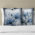 thumbnail image 5 of Blue Floral Pillow Covers 16X16 Inch Set of 2 Modern Abstract Throw Pillowcase Soft Cushion Cover for Bedroom Sofa Couch Chair Office, 5 of 7