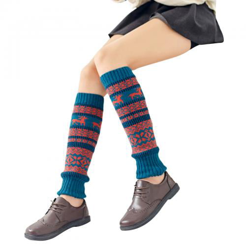 Striped Woven Leg Warmers w/Side Snaps Adult Costume Accessory 3 COLORS