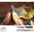 thumbnail image 3 of Akatsuki Kitchen Knife Set 3-7pcs Forged Damascus Steel Japanese Chef Knife for Meat Vegetable Slicing Cutter with Easy-Grip Resin Handle and Giftcase, 3 of 5