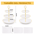 thumbnail image 2 of Kit Para Base Para Cupcake Y Postre Mesa De Dulce Exhibidore BLANCO DORADO 2 PZ, 2 of 5