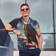 thumbnail image 4 of Balery Night Sky Bald Eagle Camisa Polo de Hombre con Estampado, de Manga Corta y Tejido Medio, Camisa Tipo Golf Polo-Large, 4 of 6
