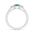 thumbnail image 2 of Angara Natural 0.4 Ct. Emerald with Diamond Solitaire Ring in 14K White Gold for Women (Ring Size: 3.5), 2 of 8