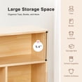 thumbnail image 3 of MEEYOO Solid Rubber Wood Kids Bookcase 43.3L", 2-Tier Toy Organizers and Storage Bins, Montessori Book Shelf for Kids Rooms, Playroom, Nursery, Classroom, Kindergarten, 3 of 8