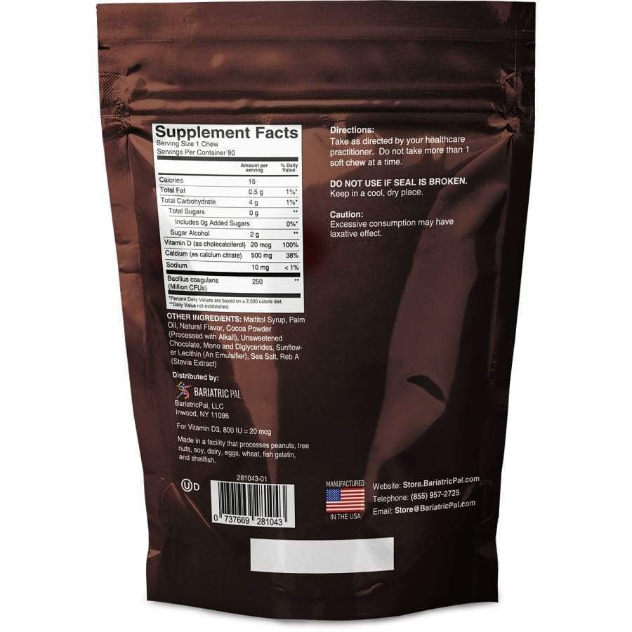 BariatricPal Sugar-Free Calcium Citrate Soft Chews 500mg with Probiotics - Variety Pack