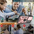 thumbnail image 4 of Compatible with Samsung Galaxy S23 Case,Galaxy S23 case with HD Screen Protector with Slide Camera Cover, 360°Rotation Ring Kickstand [Military Grade] Case for Samsung Galaxy S23,Rose Gold, 4 of 8