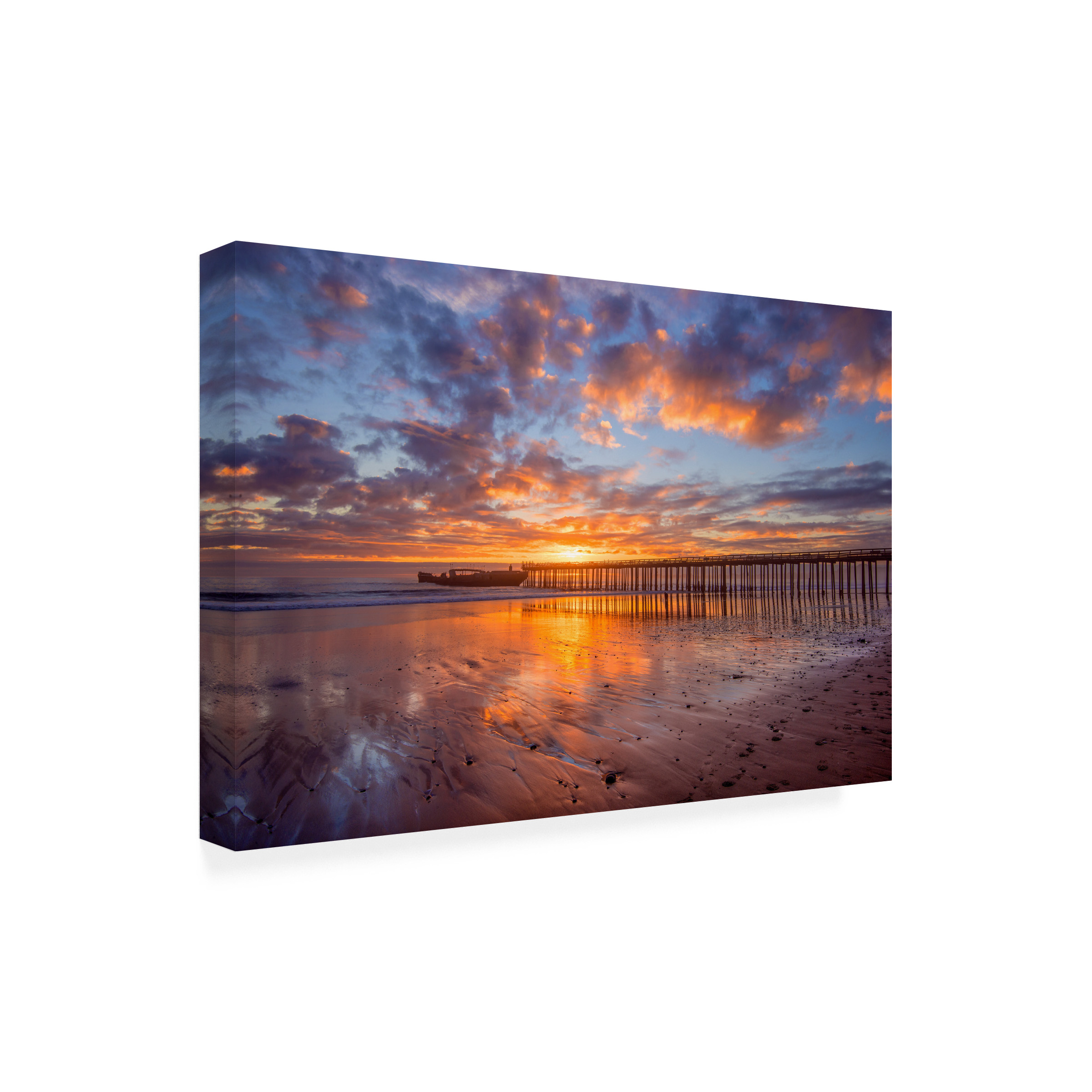 Trademark Fine Art John Gavrilis Cement Ship Sunset Canvas Wall Art - 16x24