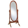 thumbnail image 1 of Benjara BM242736 Oval Frame Turned Posts Standing Cheval Mirror, Brown, 1 of 2
