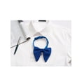 thumbnail image 5 of INSPIRAR CHIC Corbatas de moño de terciopelo unisex preatadas formales de color sólido, cuello azul real, 5 of 5