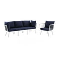 thumbnail image 2 of Modway Riverside 4 Piece Outdoor Patio Aluminum Set in White Navy, 2 of 10