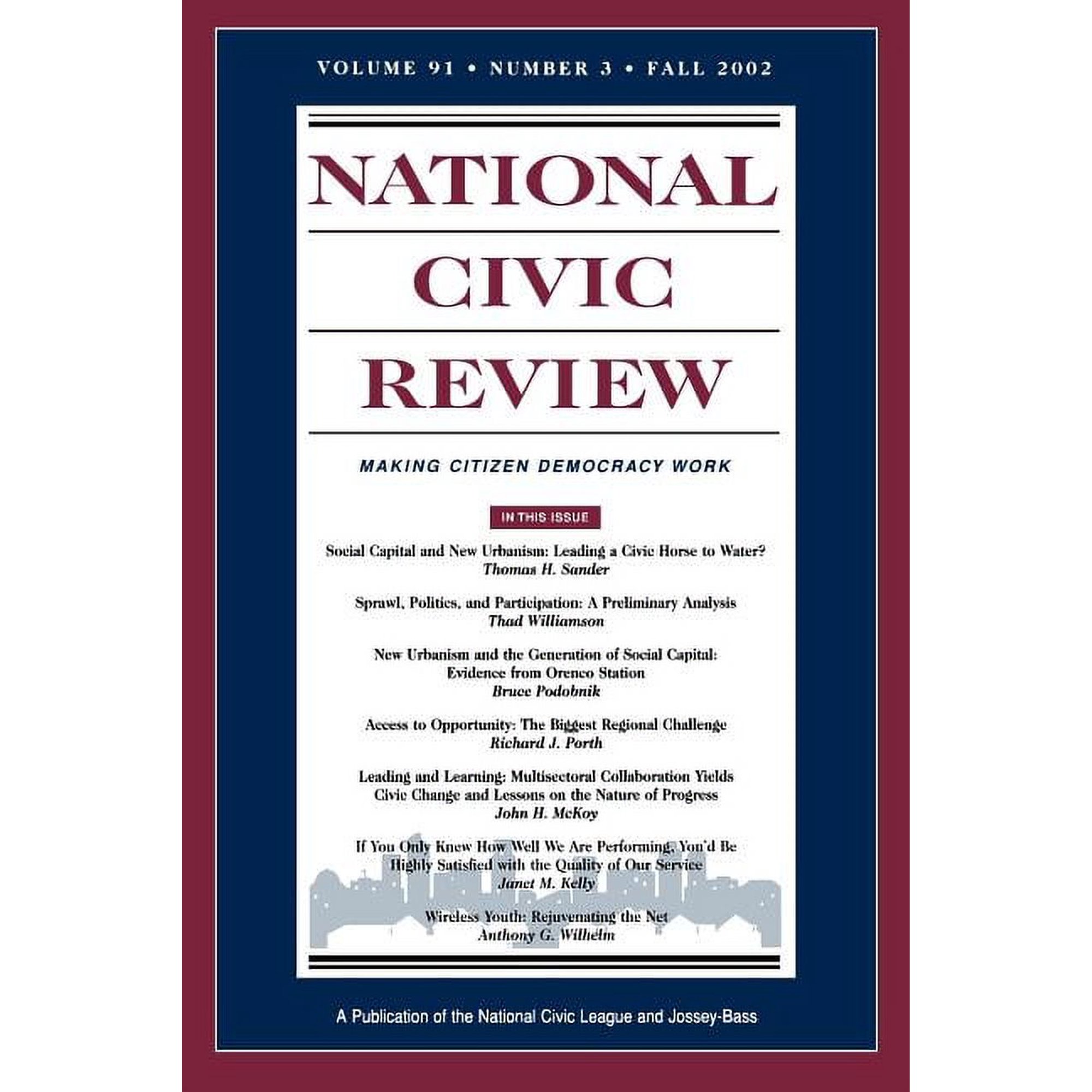 J-B NCR Single Issue National Civic Review: National Civic Review V91 3 Fa (Paperback)