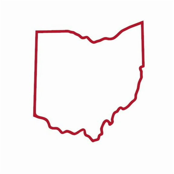 State Map Outline Ohio Vinyl Decal Sticker UV & Waterproof Bumper Window Laptop Automotive Water Bottle Gift accessories – RED 4.5"