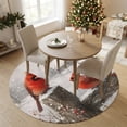 thumbnail image 4 of Round Rug 3.3Ft Washable Non-Slip, Christmas Cardinal Circle Area Rugs for Living Room Bedroom, Farmhouse Wood Barn Winter Xmas Indoor Floor Mats Carpet Runner for Home Decor, 4 of 8