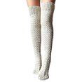 thumbnail image 1 of Style 2 Calcetines largos hasta el muslo lisos tejidos con Cable trenzado de invierno calentadores de piernas para mujer, 1 of 4