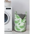 thumbnail image 3 of Leaves Laundry Bag, Falling Pine Tree Branches with Spiky Leaves Botanical Concept, Hamper Basket with Handles Drawstring Closure for Laundromats, 13" x 19", Lime Green Fern Green, by Ambesonne, 3 of 4