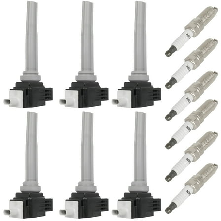 cciyu 6 ignition coils wilth 6 iridium Spark Plugs UF773 for Lincoln for Continental for Ford for MKZ for Edge for Fusion for Nautilus for MKX for F-150 15-19 V6 2.7L ‎C2053-UF773 DGE-555 UF-773