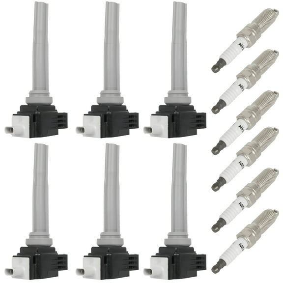 cciyu 6 ignition coils wilth 6 iridium Spark Plugs UF773 for Lincoln for Continental for Ford for MKZ for Edge for Fusion for Nautilus for MKX for F-150 15-19 V6 2.7L ‎C2053-UF773 DGE-555 UF-773