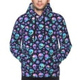 thumbnail image 4 of Hoodies for Men - pink blue Skull flower Long Sleeve Comfrt Men'S Fashion Hoodies & Sweatshirts, Sweatshirts for Men Hoodies Pullover Clothing Clothes with Pouch, 4 of 7