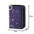 thumbnail image 4 of Leather Zipper Card Bag 4.7x3.1x0.8Inch Women's Card Bag Coin Purse Credit Card Bag Bank Card Bag Business Card Bag Coin Bag Pretty Purple Heart Pattern, 4 of 7