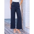 thumbnail image 6 of Women'S Cargo Business Work Casual Trousers with Pockets Navy Blue XL, 6 of 9