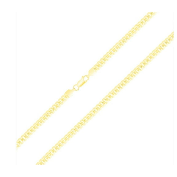 Solid 925 Sterling Silver 16" 2mm 14K Gold Plated Miami Cuban Link Chain Necklace Italy for Men & Women, All Ages MST