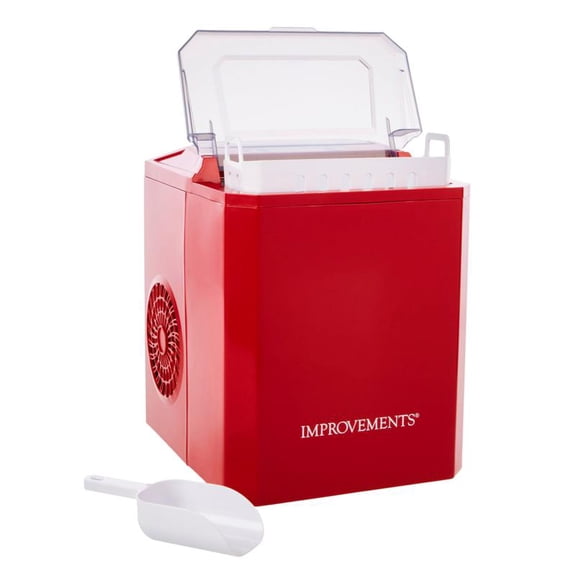 Improvements 26 lb. Self-Cleaning Compact Ice Maker with Scoop Restored Red