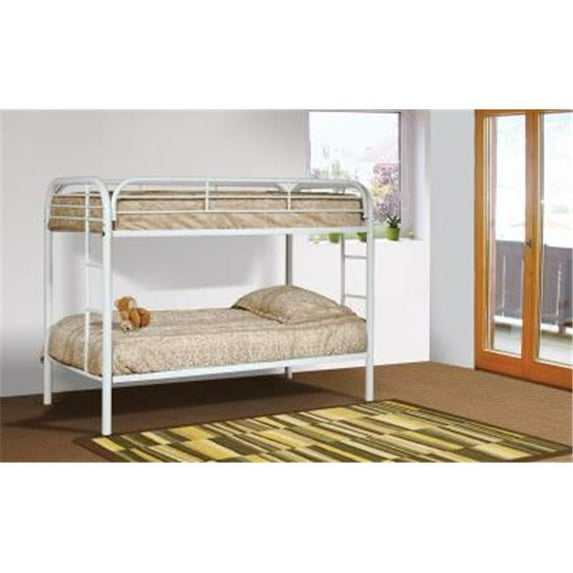 Myco Furniture 9501W White Sade Twin & Twin Size Bunk Bed