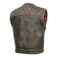 thumbnail image 4 of Men's Leather Motorcycle Vest – Club Style Biker Vest with Breathable Panels and Multiple Pockets, 4 of 4