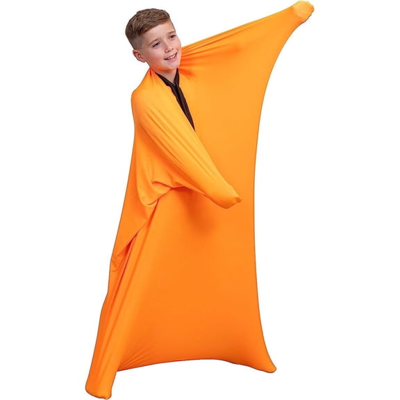 Special Supplies Sensory Body Sock – Stretchable Compression Full Body Sack for Kids and Adults – Breathable Lycra Sensory Sock for Calming, Focus, and Spatial Awareness – Medium, Orange, 1 Pack